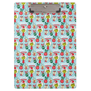 Grinch   Happy Wholidays Pattern Clipboard