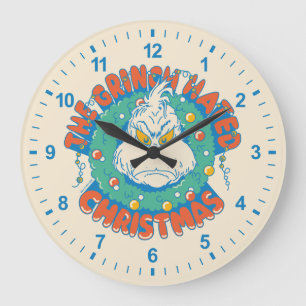 Grinch Hated Christmas Large Clock