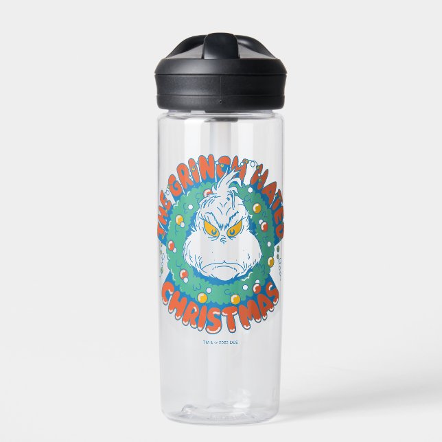 Grinch Hated Christmas Water Bottle (Front)