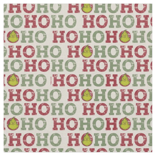 Grinch | Ho Ho Ho Pattern Fabric (Close Up)