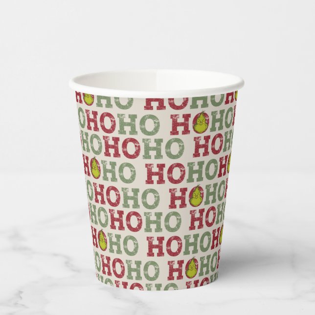 Grinch | Ho Ho Ho Pattern Paper Cups (Left)