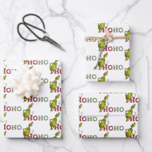 Grinch   Ho Ho Ho Wrapping Paper Sheet
