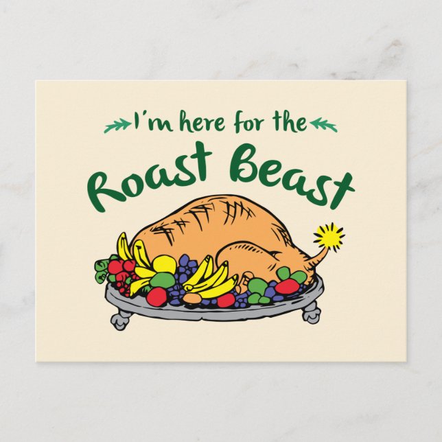 Grinch | I'm Here for the Roast Beast Quote Postcard (Front)