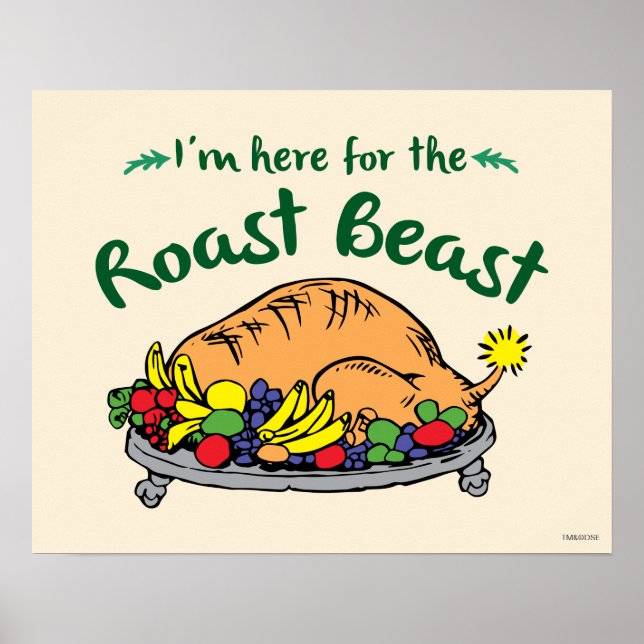 Grinch | I'm Here for the Roast Beast Quote Poster (Front)