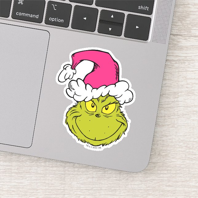 Grinch in Pink Santa Hat (Detail)