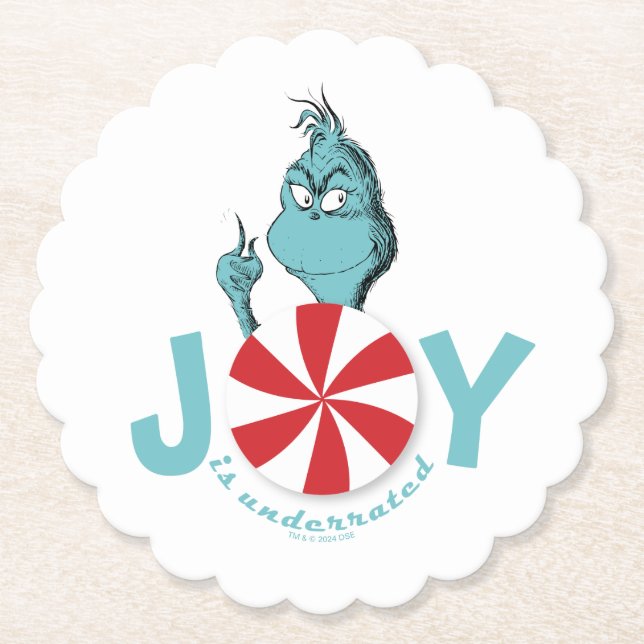 Grinch | Joy is Underrated Paper Coaster (Front)
