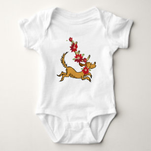 Grinch   Max Christmas Pointsettia Baby Bodysuit