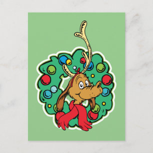 Grinch   Max Christmas Wreath Postcard