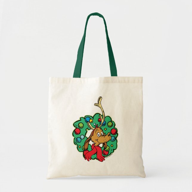 Grinch | Max Christmas Wreath Tote Bag (Front)