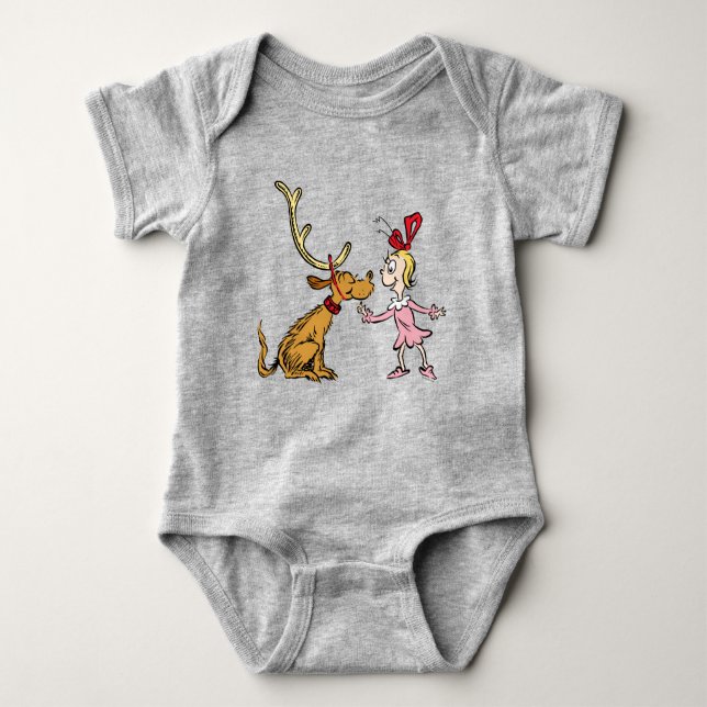 Grinch | Max & Cindy Lou Who Baby Bodysuit (Front)