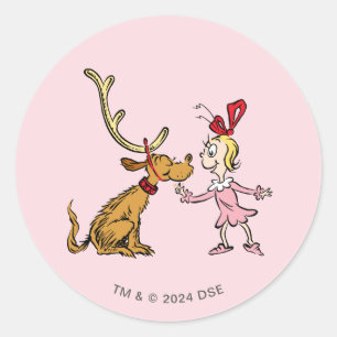 Grinch Max & Cindy Lou Who Classic Round Sticker