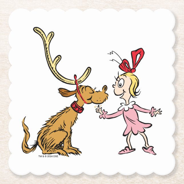 Grinch | Max & Cindy Lou Who Paper Coaster (Front)