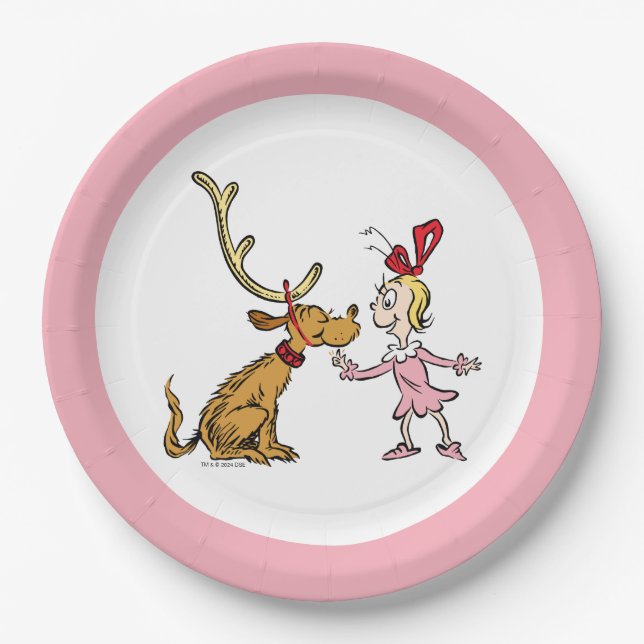 Grinch | Max & Cindy Lou Who Paper Plate (Front)