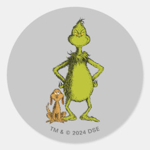 Grinch   Max & Grinch Stance Classic Round Sticker