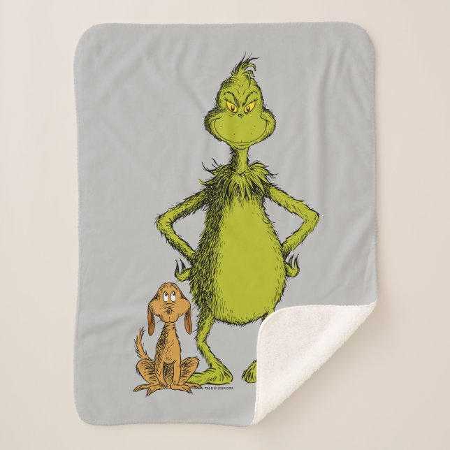 Grinch | Max & Grinch Stance Sherpa Blanket (Front)
