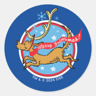 Grinch   Max Merry Grinchmas! Classic Round Sticker
