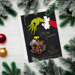 Grinch Merry Grinchmas Family Photo Christmas Foil Holiday Card<br><div class="desc">Celebrate the Holidays with Grinch this year! This chalkboard holiday card features the text "Merry Grinchmas" and the iconic Grinch hand. Personalise by adding your favourite family photo,  and names.</div>