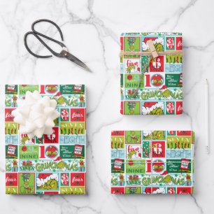 Grinch Merry Grinchmas Pattern Wrapping Paper Sheet