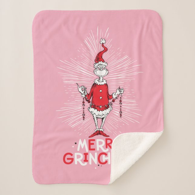 Grinch | Merry Grinchmas Sherpa Blanket (Front)