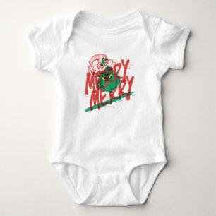 Grinch   Merry Merry Grunge Graphic Baby Bodysuit