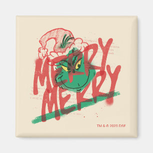 Grinch   Merry Merry Grunge Graphic Magnet