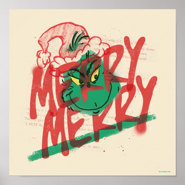 Grinch | Merry Merry Grunge Graphic Poster (Front)