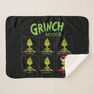 Grinch   Moods Chart Christmas Edition Sherpa Blanket