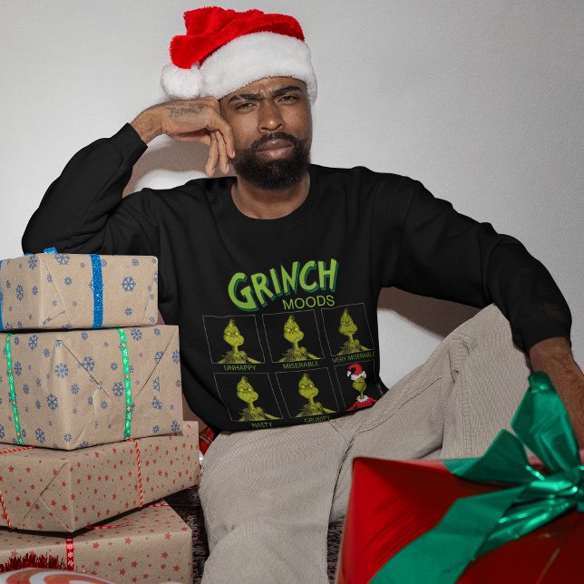 Grinch | Moods Chart Christmas Edition Sweatshirt (Person wearing sweater)