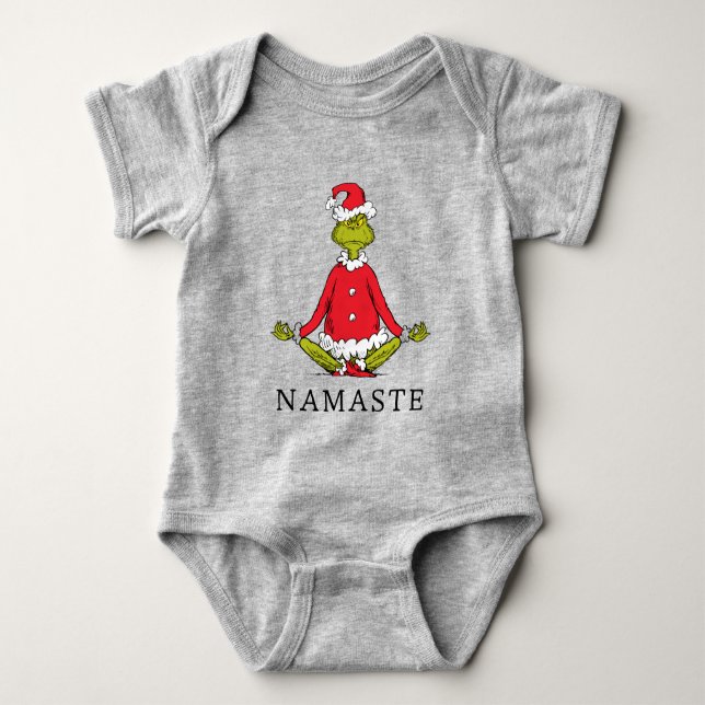 Grinch | Namaste Santa Claus Baby Bodysuit (Front)
