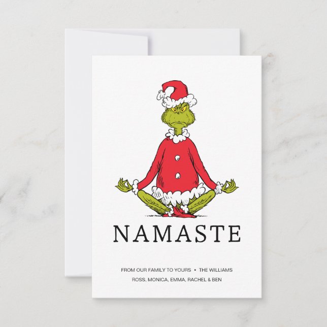 Grinch | Namaste Santa Claus Card (Front)