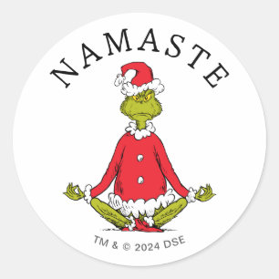 Grinch Namaste Santa Claus Classic Round Sticker