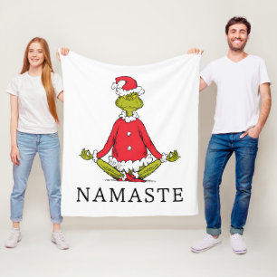 Grinch   Namaste Santa Claus Fleece Blanket
