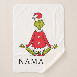 Grinch   Namaste Santa Claus Sherpa Blanket