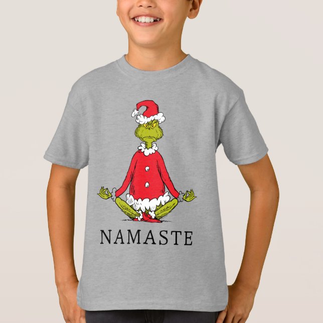 Grinch | Namaste Santa Claus T-Shirt (Front)