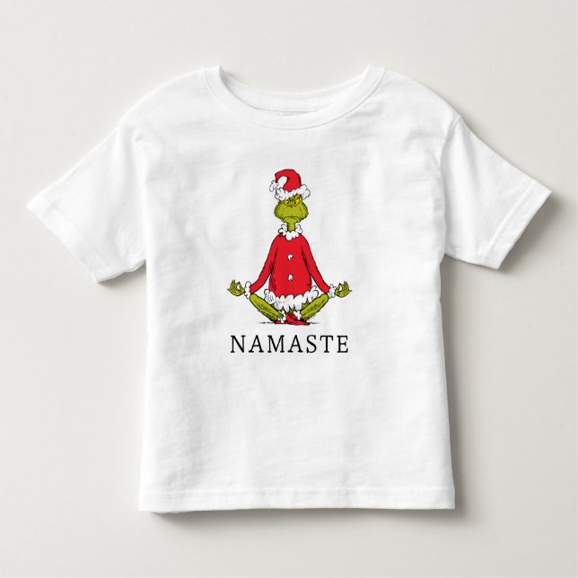 Grinch | Namaste Santa Claus Toddler T-Shirt (Front)