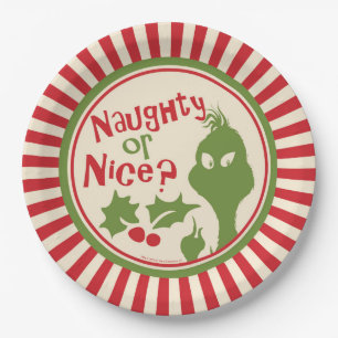 Grinch   Naughty or Nice Paper Plate