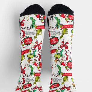 Grinch Naughty or Nice Pattern Socks