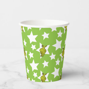 Grinch Peeking Star Pattern Paper Cups