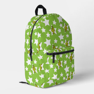 Grinch Peeking Star Pattern Printed Backpack