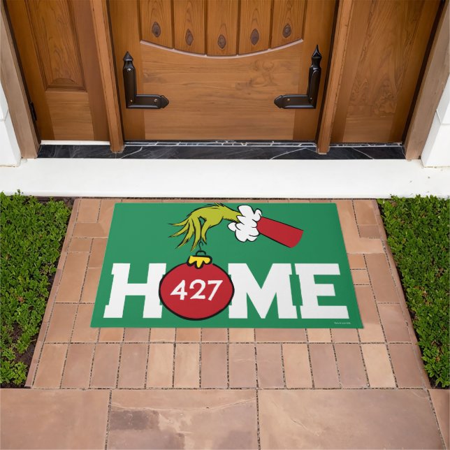 Grinch | Personalised House Number Doormat (Outdoor)