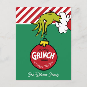 Grinch Personalised Ornament Holiday Postcard