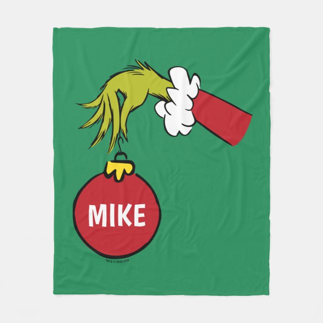 Grinch | Personalized Ornament Fleece Blanket (Front)