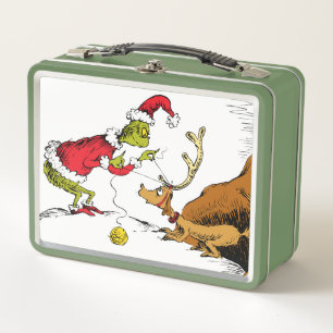 Grinch Prepares Max the Reindeer Metal Lunch Box