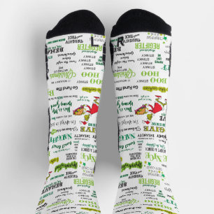 Grinch Quote Pattern Socks