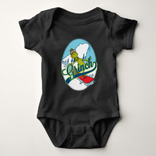 Grinch Snowboarding Baby Bodysuit