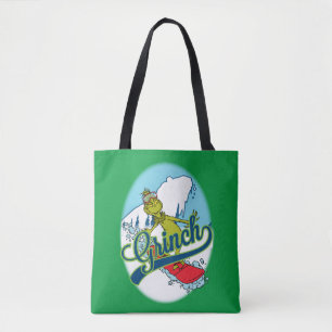 Grinch Snowboarding Tote Bag