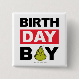 Grinch Snowflake Birthday Boy 15 Cm Square Badge