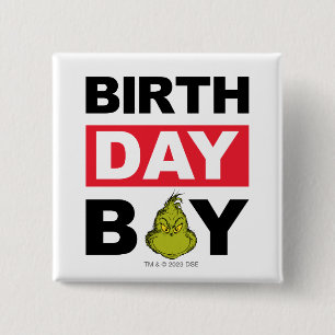 Grinch Snowflake Birthday Boy 15 Cm Square Badge