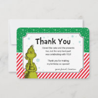 Grinch Snowflake Birthday Thank You