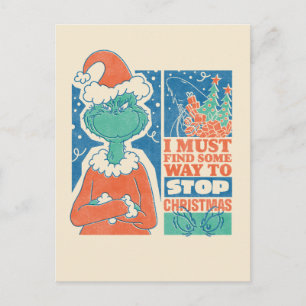 Grinch   Stop Christmas Vintage Graphic Postcard